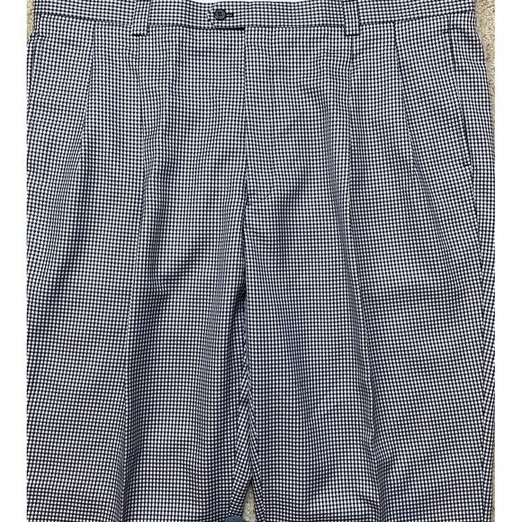 EJ Samuels Dress Pants Men's W45-50R Black White Houndstooth Pleated‎ 48139 NWT - Picture 5 of 8